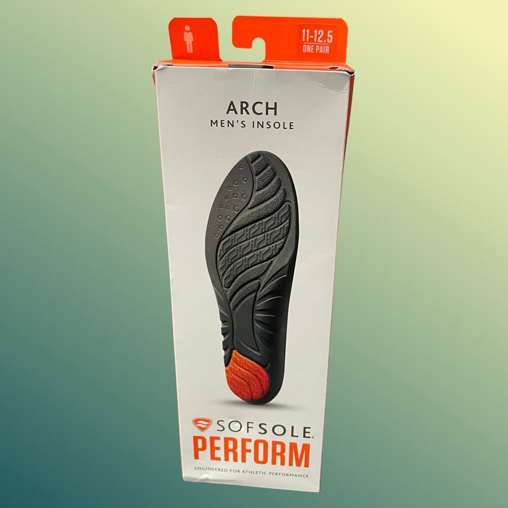 Sof Sole Arch Insoles Mens ATHLETE Performance Full Length Gel 11-12.5 Support
